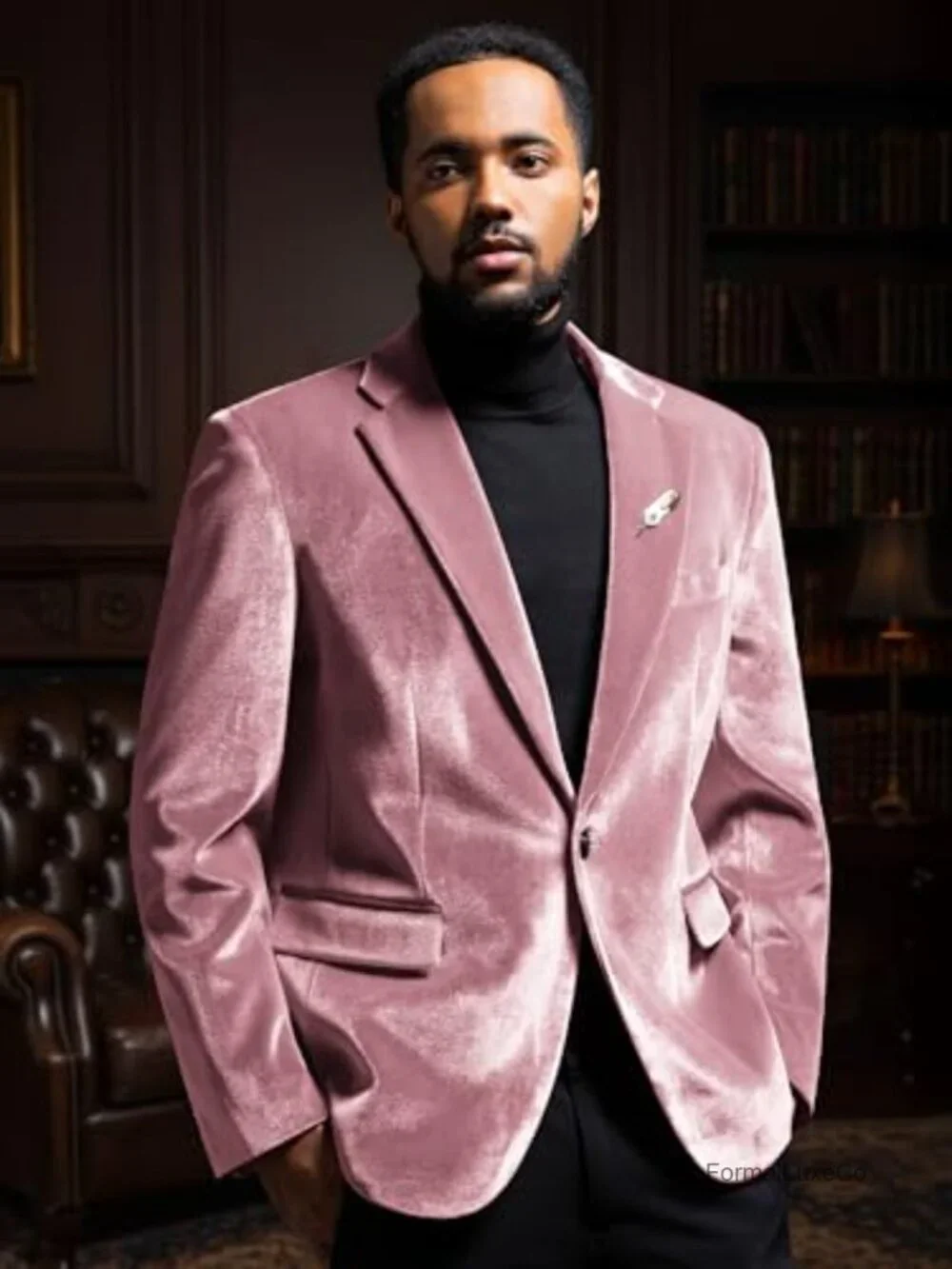 Velvet Slim Fit One Button Blazer Sport Coat Tuxedo Jacket Prom Wedding